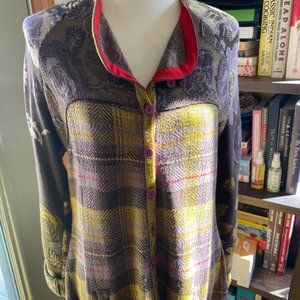 IVKO PLAID AND JACQUERED CARDIGAN 42